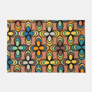 1970s Oval Flowers  Doormat