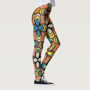 1970s Oval Flowers Leggings