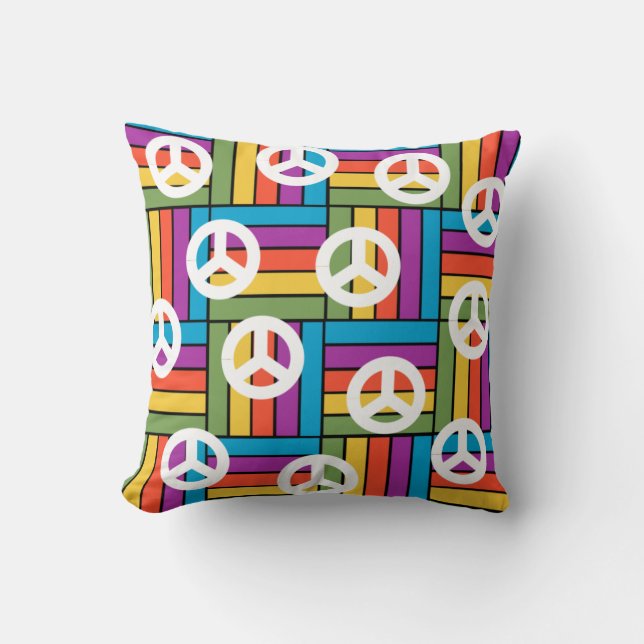 1970s Peace Throw Pillow (Front)