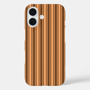 1970s retro brown candy stripes iPhone 16 case