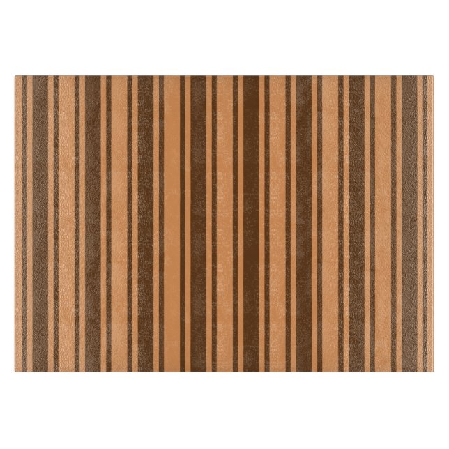 1970s retro brown candy stripes cutting board (Front)