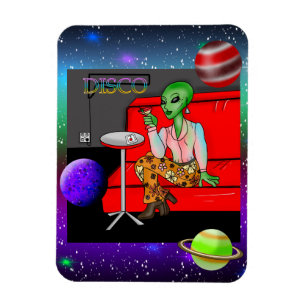 1970's Retro Extraterrestrial in Disco Lounge Magnet