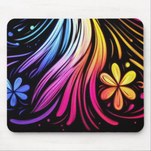 1970's Retro Flowers on a Laptop Desktop Computer  Mouse Pad