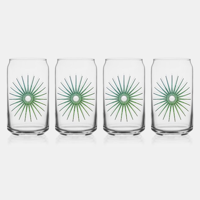 1970's Retro Star Burst Can Glass (Front)