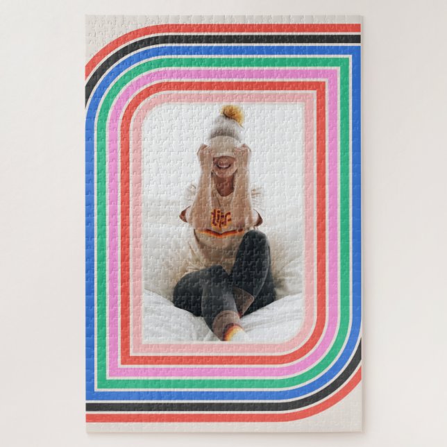 1970s Retro Stripe Customizable Photo Puzzle 20x30 (Vertical)