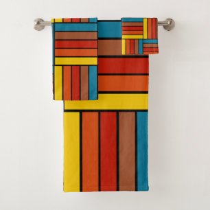 1970s Squares  Bath Towel Set