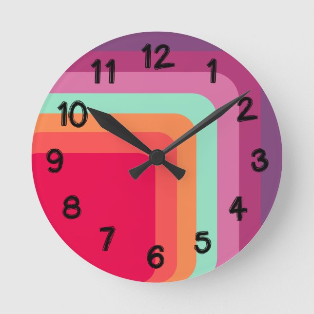 1970s Squares  Round Clock (Front)