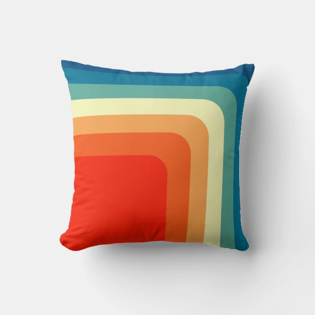1970s Squares  Throw Pillow (Front)