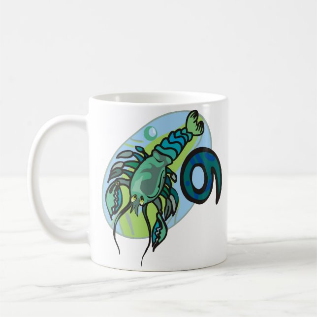 1970s style Cancer Crab with Symbol Coffee Mug (Left)