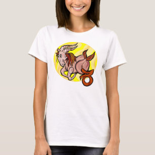 1970s style Capricorn Painting with Symbol T-Shirt