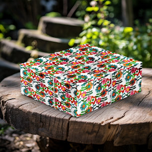 1970's Style Flowers Wrapping Paper