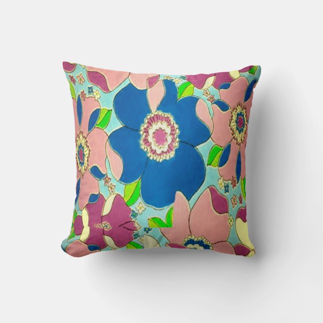 1970's Style Throw Pillow (Front)