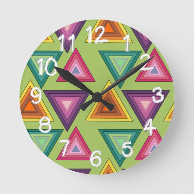 1970s Triangles  Round Clock (Front)