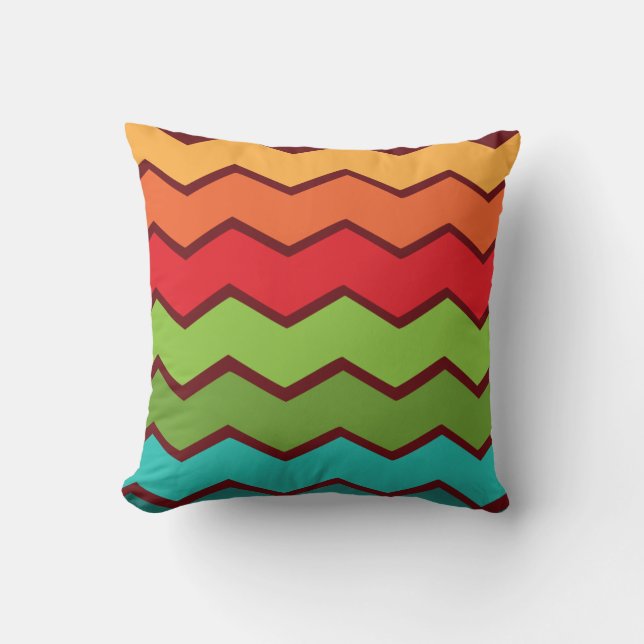1970s Zigzag  Throw Pillow (Front)