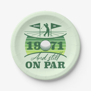 1971 50th Birthday Golf Lover Paper Plate