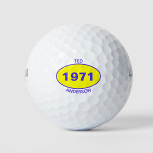 1971 50th Birthday Yellow Name Any Year Golf Balls
