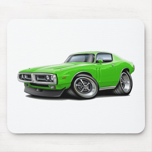 1971-72 Charger Lime Chrome Bumper Mouse Pad (Front)