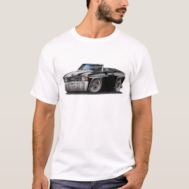 1971-72 Chevelle Black-White Convertible T-Shirt (Front)
