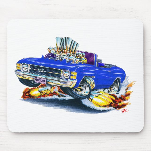 1971-72 Chevelle Blue Convertible Mouse Pad (Front)