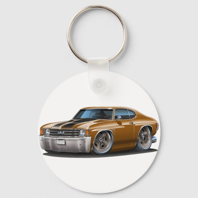 1971-72 Chevelle Brown-Black Car Keychain (Front)
