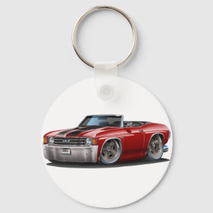 1971-72 Chevelle Maroon-Black Convertible Keychain