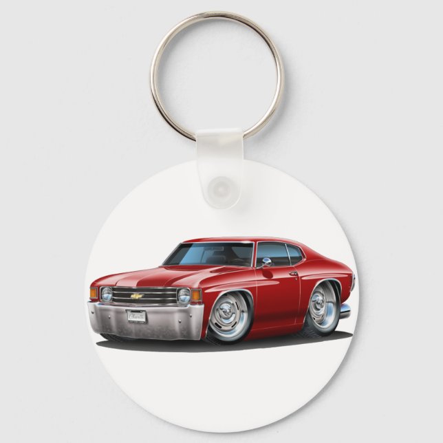 1971-72 Chevelle Maroon Car Keychain (Front)