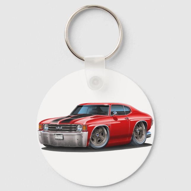 1971-72 Chevelle Red-Black Car Keychain (Front)