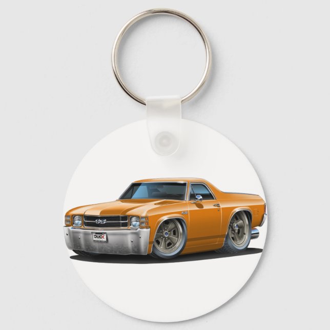 1971-72 El Camino Orange Truck Keychain (Front)