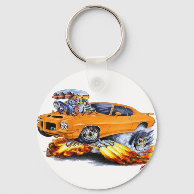 1971-72 GTO Orange Car Keychain (Front)