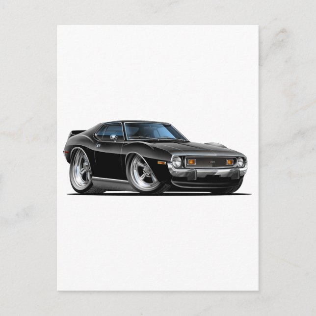 1971-72 Javelin Black Car Postcard (Front)