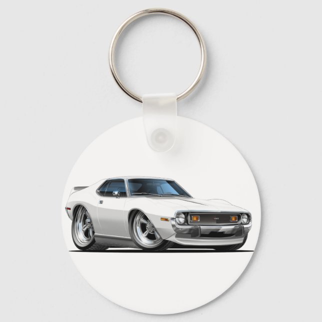 1971-72 Javelin White Car Keychain (Front)