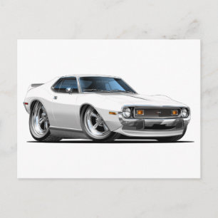 1971-72 Javelin White Car Postcard