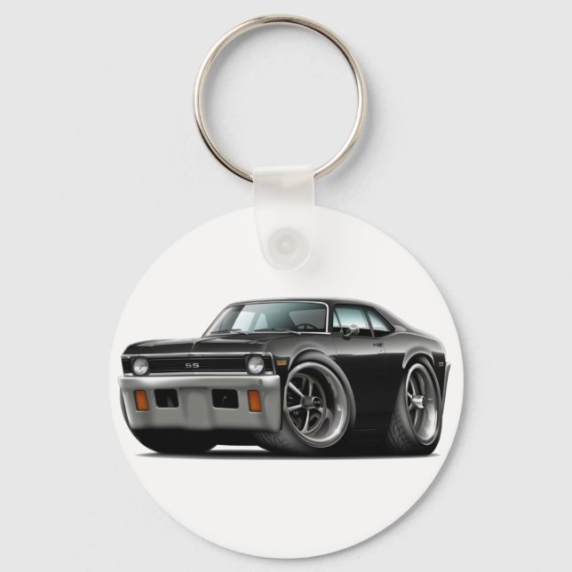 1971-72 Nova Black Car Keychain (Front)