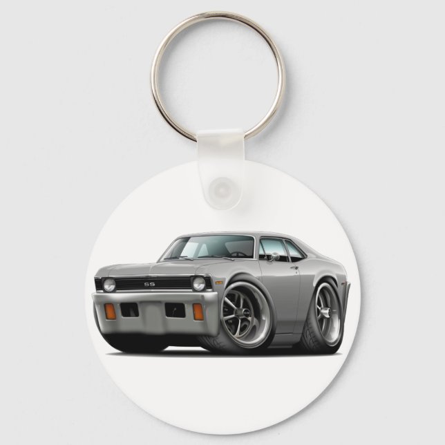 1971-72 Nova Silver Car Keychain (Front)