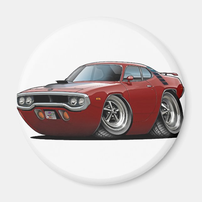 1971-72 Roadrunner Maroon-Black Car Magnet (Front)