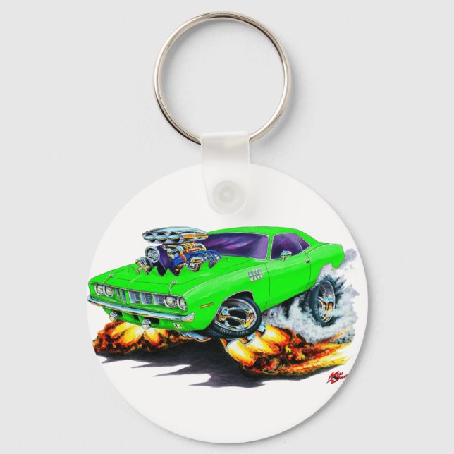 1971-73 Cuda Lime Car Keychain (Front)