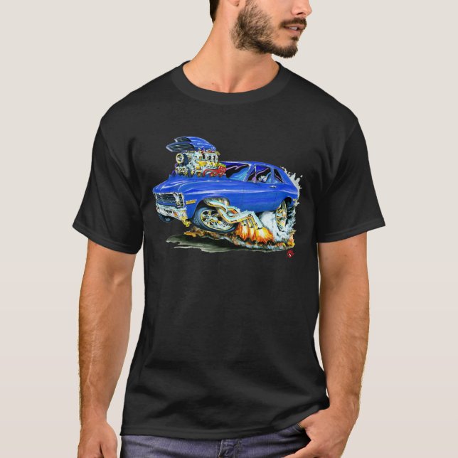 1971-74 Nova Blue Car T-Shirt (Front)