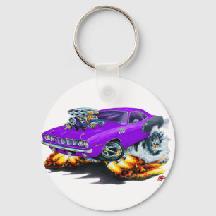 1971 Hemi Cuda Purple Car Keychain