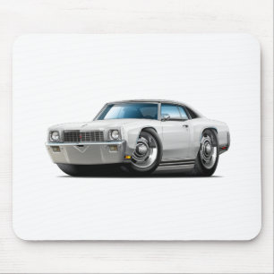 1971 Monte Carlo White-Black Top Car Mouse Pad