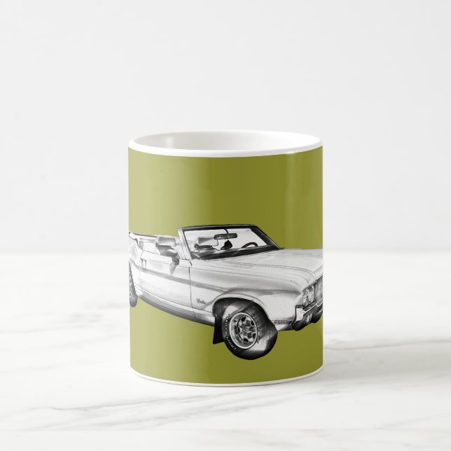 1971 Oldsmobile Cutlass Supreme Car Illustration Coffee Mug (Center)