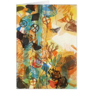 1972, Before Abstract Mojave Desert Poppies Card