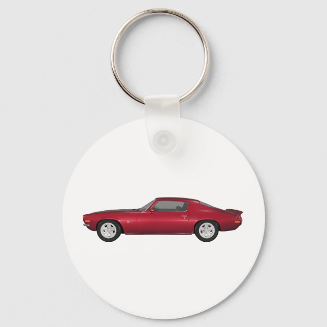 1972 Camaro: Muscle Car: Candy Apple Finish: Keychain (Front)