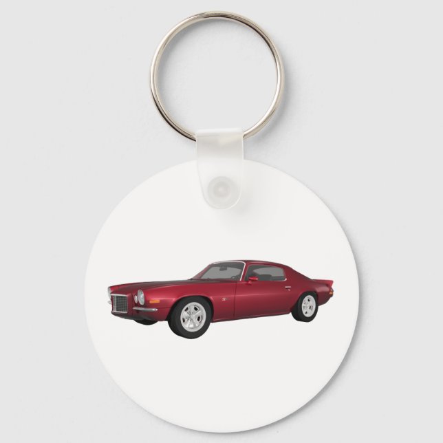 1972 Camaro: Muscle Car: Candy Apple Finish: Keychain (Front)