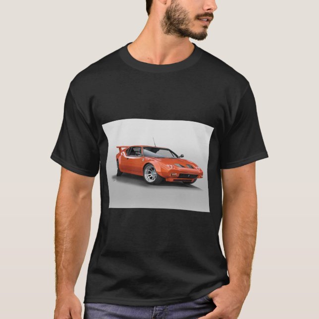 1972 De Tomaso 'Modified' Pantera Framed Art Print T-Shirt (Front)