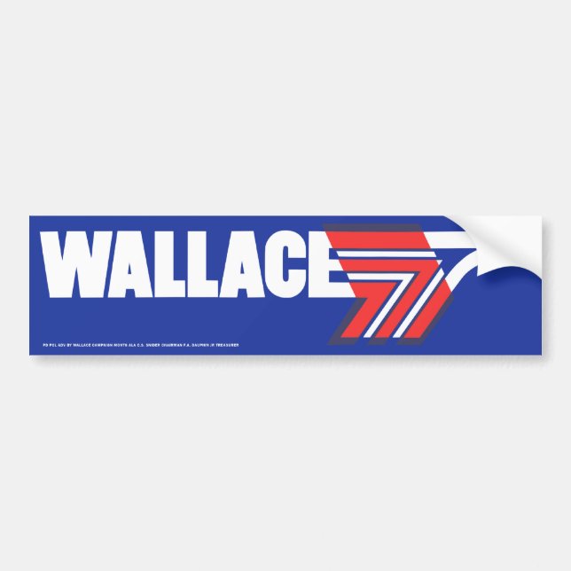 1972 George Wallace Presidential Campaign Sticker (Front)