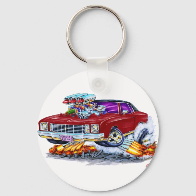 1972 Monte Carlo Maroon Car Keychain (Front)