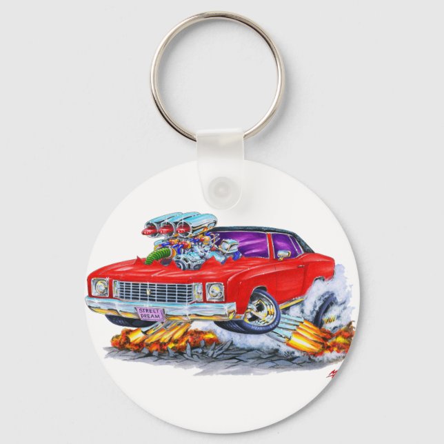 1972 Monte Carlo Red Car Keychain (Front)