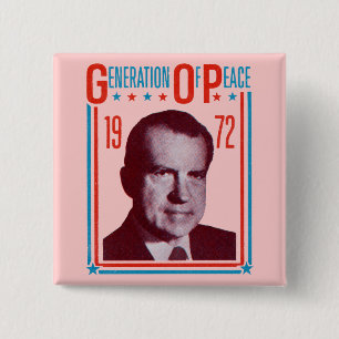 1972 Nixon Presidential Campaign 2 Inch Square Button