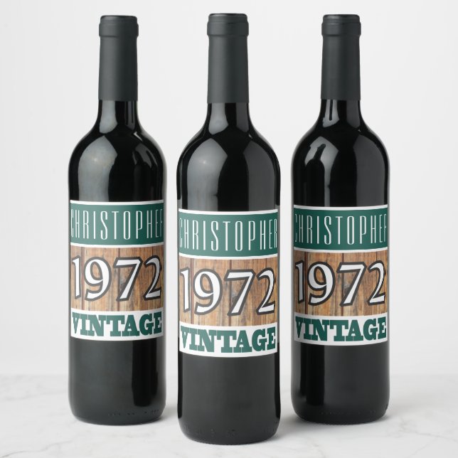 1972 Year of Birth Wine Label (Bottles)