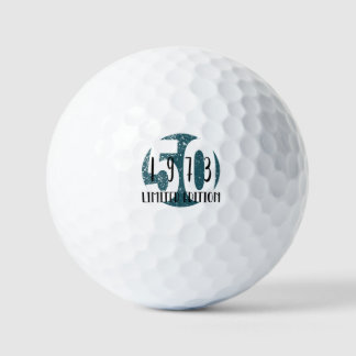 1973, 50th birthday anniversary, round birthday golf balls